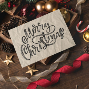 Vintage Groovy Frohe Weihnachten Postkarte