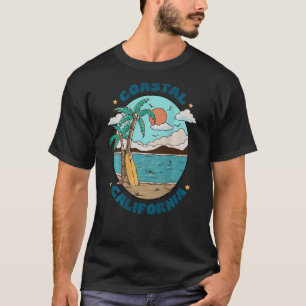 Vintage Groovy Küsten-Cali-Strand-Sommerurlaub T-Shirt