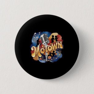 Vintage Groovy Motown-Musik Aquarell-Kunst Button