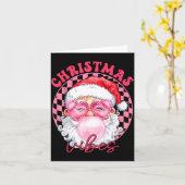 Vintage Groovy Santa Claus Christmas Vibes Womens Karte (Gelbe Blume)