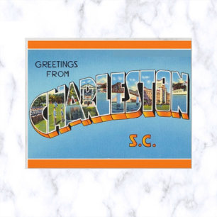 Vintage Großbuchstabe Charleston South Carolina Postkarte