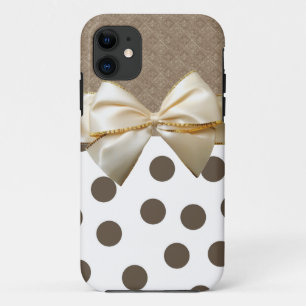 Vintage große Brown-Polka-Punkte Case-Mate iPhone Hülle