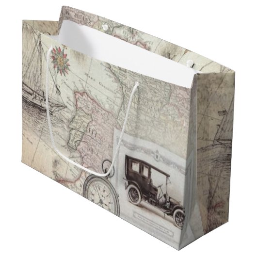 Vintage Große Geschenktüte (Vorderseite Schrägansicht)