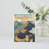 Vintage große Mauer der China Postkarte (Stehend Vorderseite)