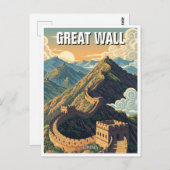 Vintage große Mauer der China Postkarte (Vorne/Hinten)