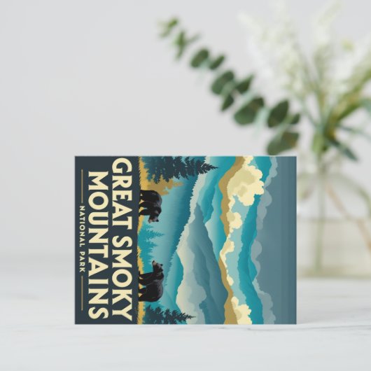 Vintage große, rauchige Gebirgsbären Postkarte (Stehend Vorderseite)