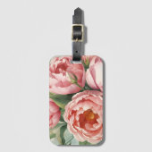 Vintage große rosa Blumen Gepäckanhänger (Vorderseite Vertikal)