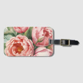 Vintage große rosa Blumen Gepäckanhänger (Vorderseite (Horizontal))