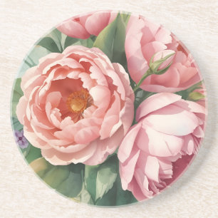 Vintage große rosa Blumen Getränkeuntersetzer