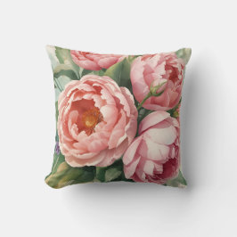 Vintage große rosa Blumen Kissen