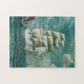 Vintage große Segelbootmalerei (1895) Puzzle (Horizontal)