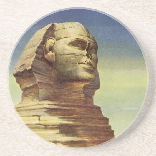 Vintage Große Sphinx von Gizeh, Pyramiden von Ägyp Getränkeuntersetzer (Vorne)