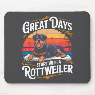 Vintage Große Tage Beginnen Mit Einem Rottweiler Mousepad