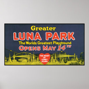 Vintage größere Luna Park Poster