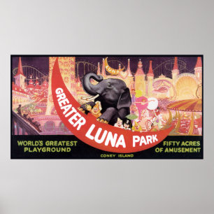 Vintage größere Luna Park Poster