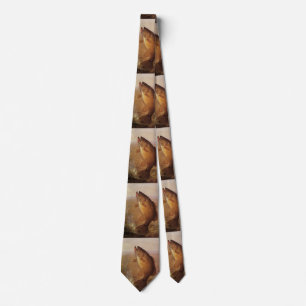 Vintage Großmäuliger Brauner Bass, Sportfischen Krawatte
