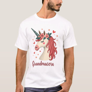 Vintage-Großmutter-Einhorn-Blumen-Geburtstags-Oma T-Shirt