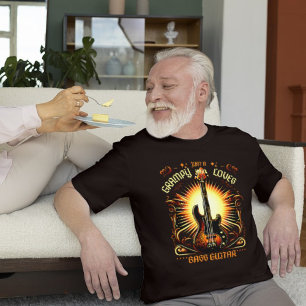 Vintage Großvater-Gitarristen gestalten das Design T-Shirt