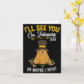 Vintage Groundhog Day February 2nd Celebration Karte (Gelbe Blume)