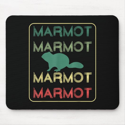 Vintage Groundhog Day Text Silhouette Awesome Grou Mousepad (Vorne)