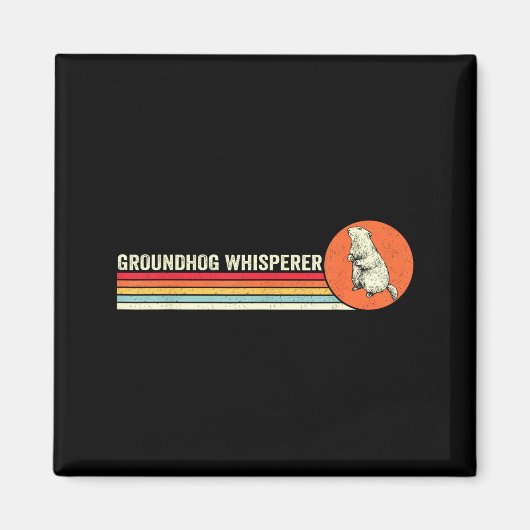 Vintage Groundhog-Flüsterer Ground Hog Tag Männer Magnet (Vorne)