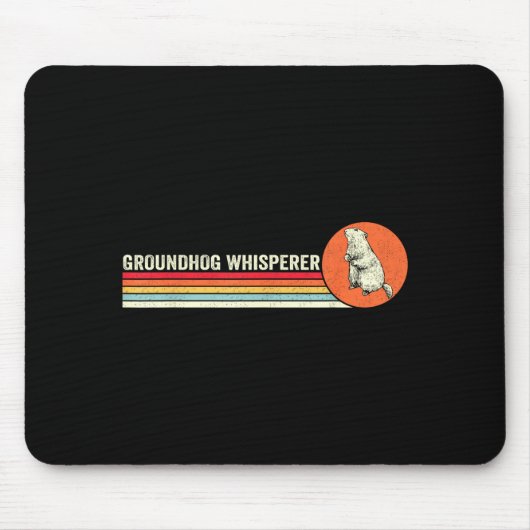 Vintage Groundhog-Flüsterer Ground Hog Tag Männer Mousepad (Vorne)