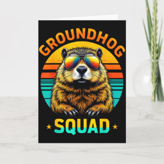 Vintage Groundhog Squad Frohen Murmeltiertag Für M Karte