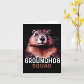 Vintage Groundhog Squad Funny Lovers Groundhog Hap Karte (Gelbe Blume)