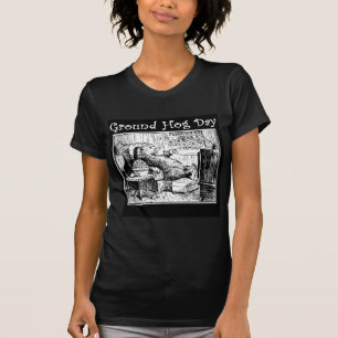 Vintage Groundhog TagesSchwarz-weiße Illustration T-Shirt