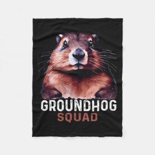 Vintage Groundhog-Truppe Lustige Liebhaber Groundh Fleecedecke