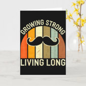 Vintage Growing Strong Living Long - Retro Schnurr Karte (Gelbe Blume)