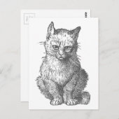 Vintage Grumpy Cat Design Postkarte (Vorne/Hinten)