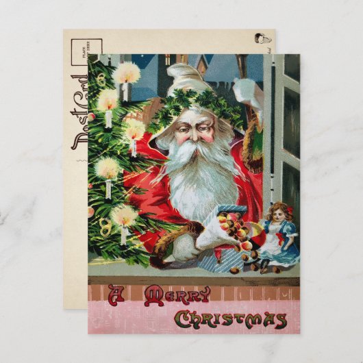 Vintage Grumpy Weihnachtskarte Postkarte (Vorne/Hinten)