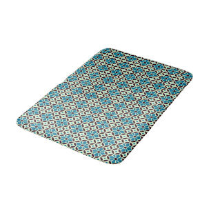 Vintage Grün Braun Barcelona Stern Fliese Geometri Badematte
