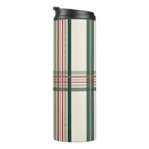 Vintage Grün Braun Kariert Ästhetik Thermosbecher