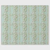 Vintage Grün Floral Geschenkpapier (Flach)
