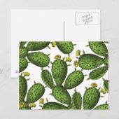 Vintage Grün Gelb Florales Kaktusmuster Postkarte (Vorne/Hinten)