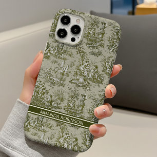 Vintage Grün Grau Französische Landhaus Toile de J iPhone 16 Hülle