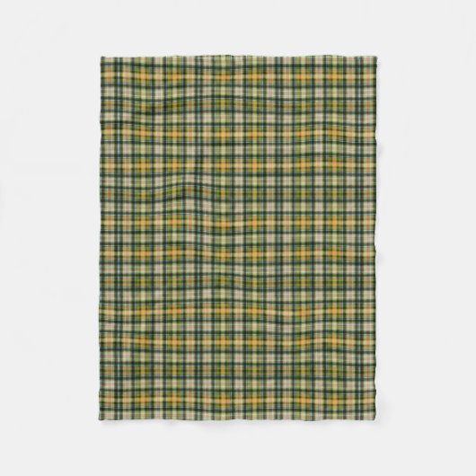 Vintage Grün orange St Patrick Karomuster Fleecedecke (Vorderseite)