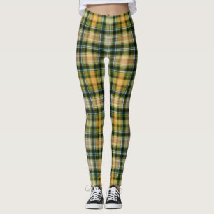 Vintage Grün Orange St. Patrick Karomuster Leggings