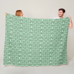 Vintage Grün St. Patrick Retro-Kleeblatt-Muster T Fleecedecke