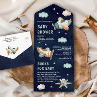 Vintage Grün Süße Flugzeuge Marineblau Babyparty