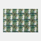 Vintage Grün-Weiß-Gingham-Muster Fußmatte (Vorderseite)