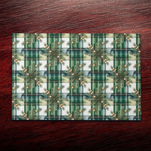 Vintage Grün-Weiß-Gingham-Muster Fußmatte