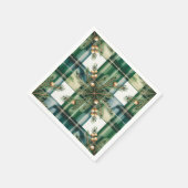 Vintage Grün-Weiß-Gingham-Muster Serviette (Ecke)