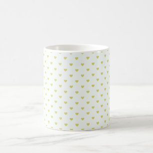 Vintage Grün & Weiß Herzform Hintergrund Kaffeetasse