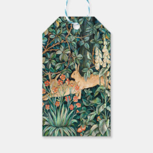 Vintage "Grünanlage" - Blume Bäume und Kaninchen Geschenkanhänger