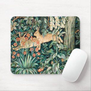Vintage "Grünanlage" - Blume Bäume und Kaninchen Mousepad