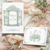 Vintage Grünanlage Elegant Dankeskarte