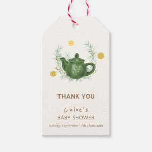 Vintage Grünanlage Orange Par-Tea Babydusche Geschenkanhänger